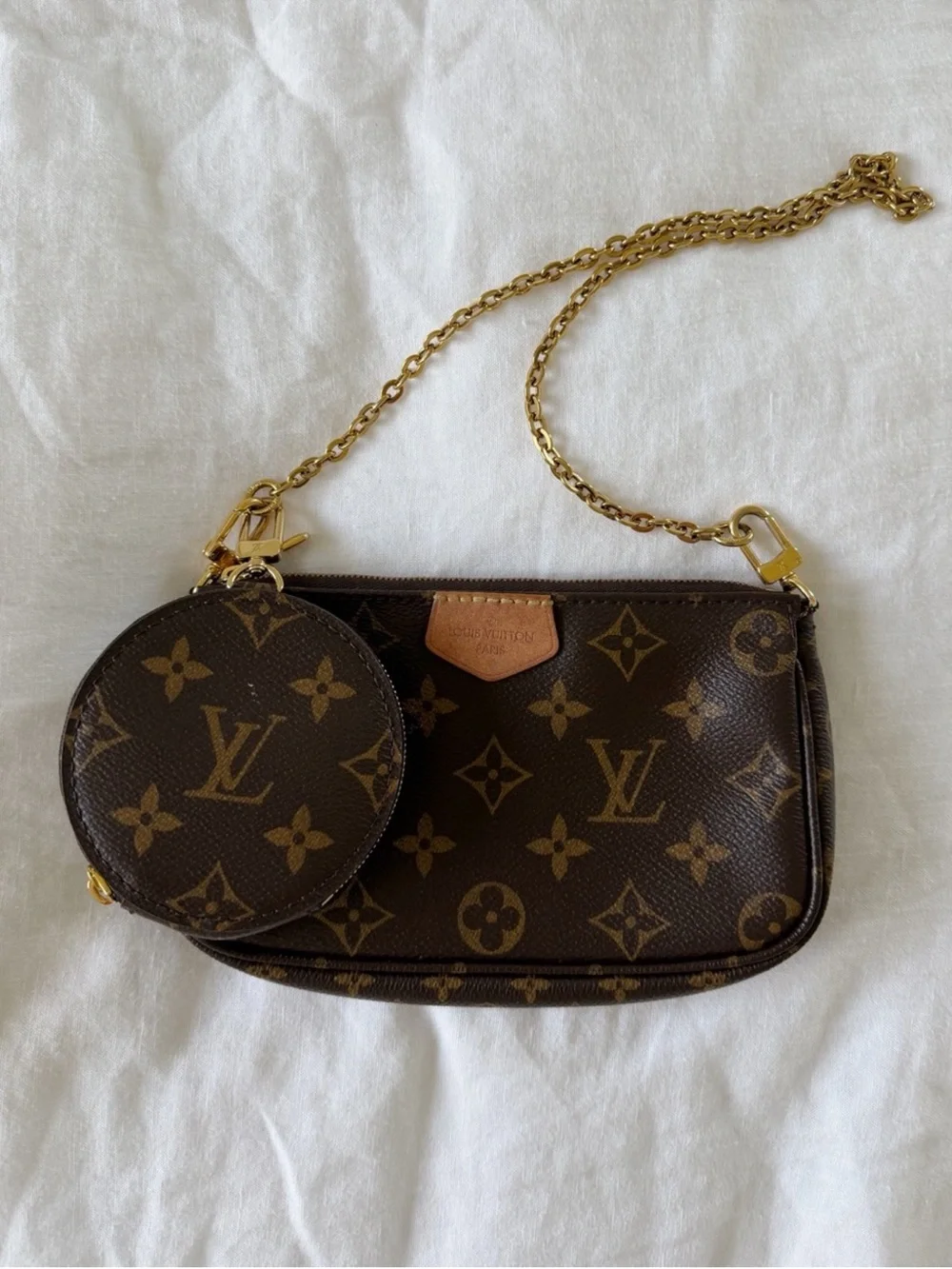 Louis Vuitton Multi Pochette Accessories Pouch Monogram Canvas Small Brown